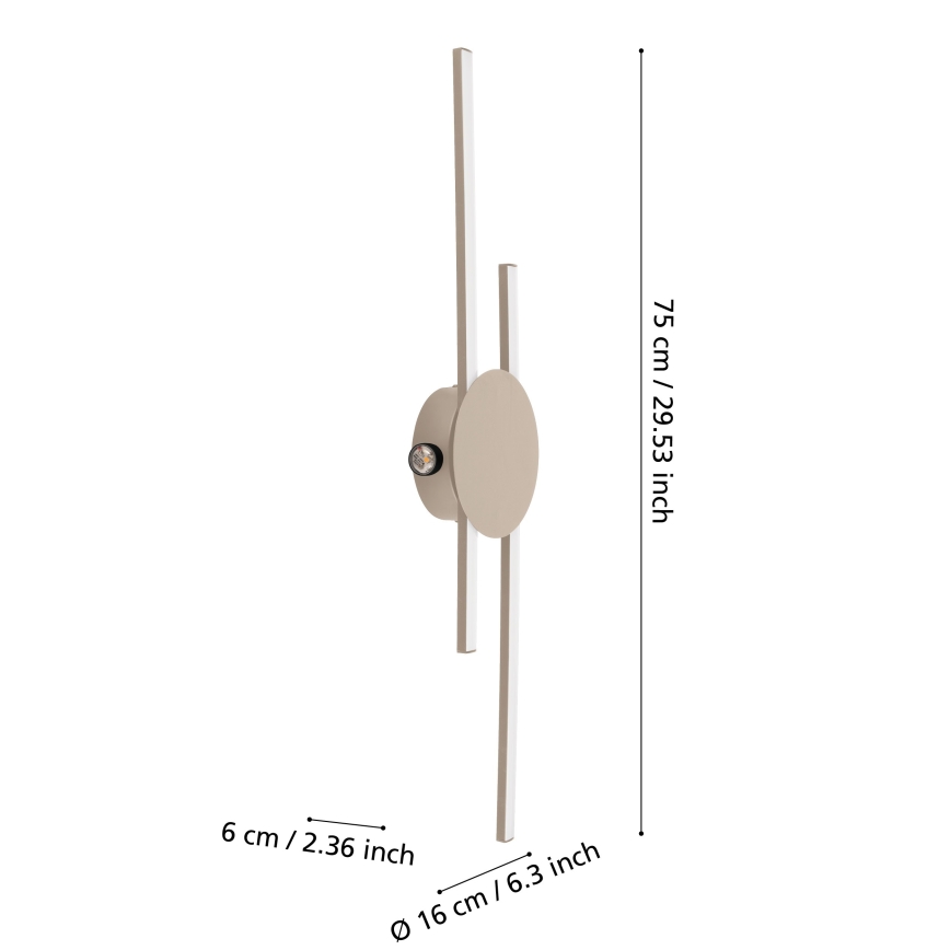 Eglo - LED Nástěnné svítidlo LED/20W/230V + LED/0,91W béžová