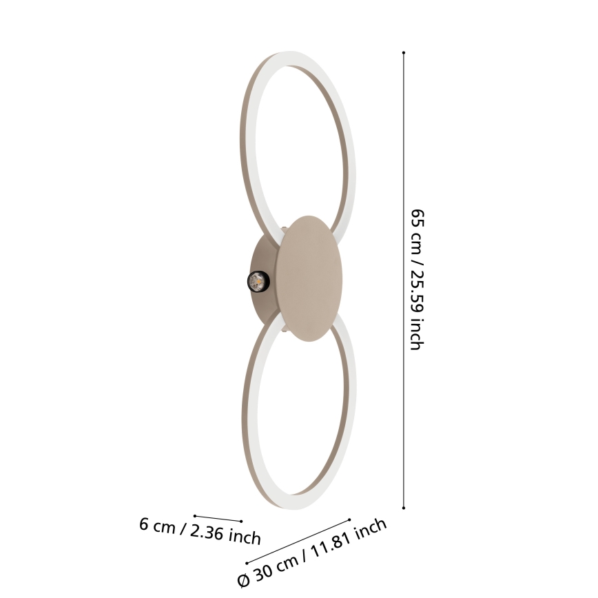 Eglo - LED Nástěnné svítidlo LED/20W/230V + LED/0,91W béžová