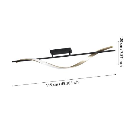 Eglo - LED Stropní svítidlo LED/20W/230V 2700/4000/6500K černá/zlatá