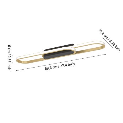 Eglo - LED Stropní svítidlo LED/20W/230V 2700/4000/6500K zlatá