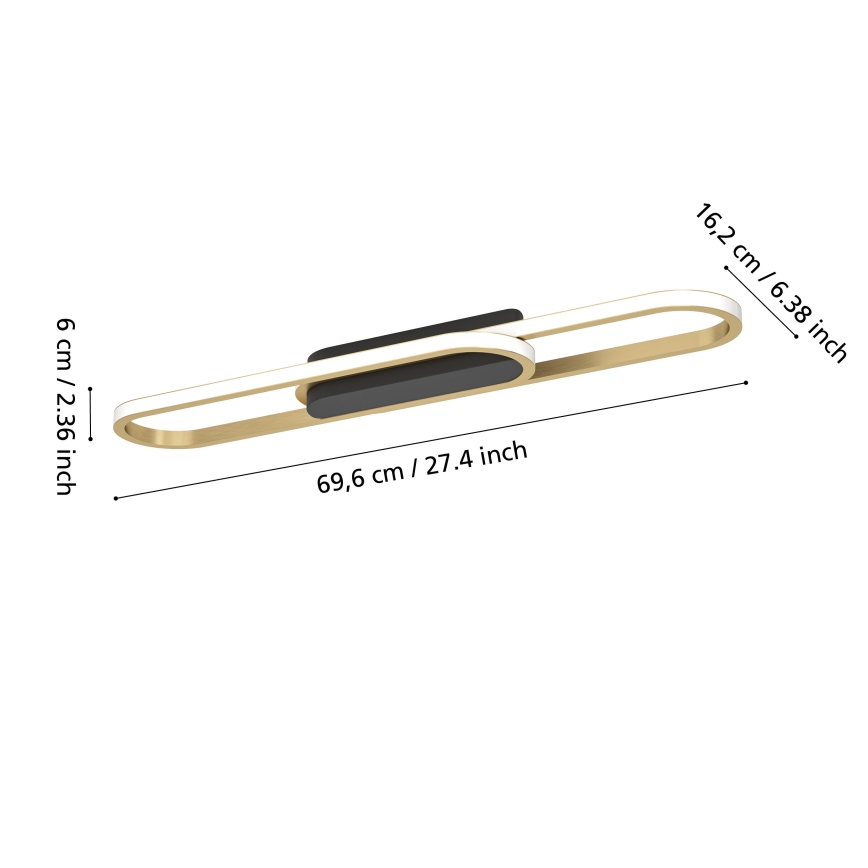 Eglo - LED Stropní svítidlo LED/20W/230V 2700/4000/6500K zlatá