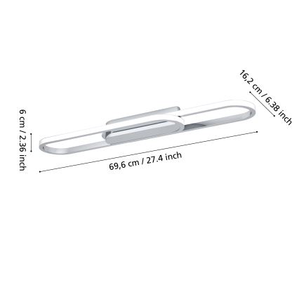Eglo - LED Stropní svítidlo LED/20W/230V 2700/4000/6500K lesklý chrom