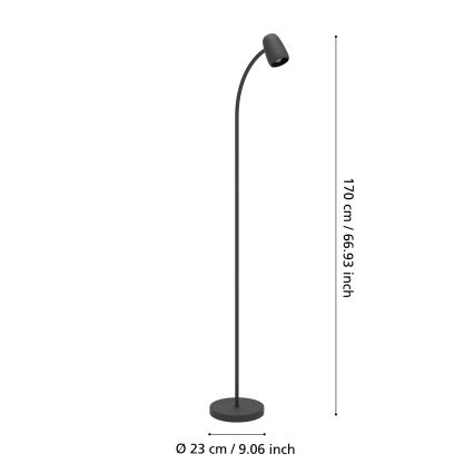 Eglo - Stojací lampa 1xE14/18W/230V černá