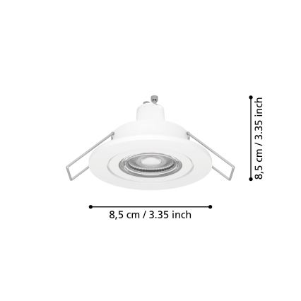 Eglo - LED Koupelnové podhledové bodové svítidlo 1xGU10/4,5W/230V IP44 bílá