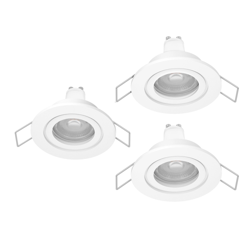 Eglo - SADA 3x LED Koupelnové podhledové bodové svítidlo 1xGU10/4,5W/230V IP44 bílá