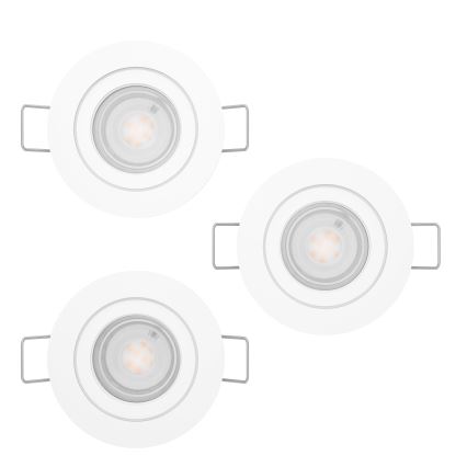 Eglo - SADA 3x LED Koupelnové podhledové bodové svítidlo 1xGU10/4,5W/230V IP44 bílá