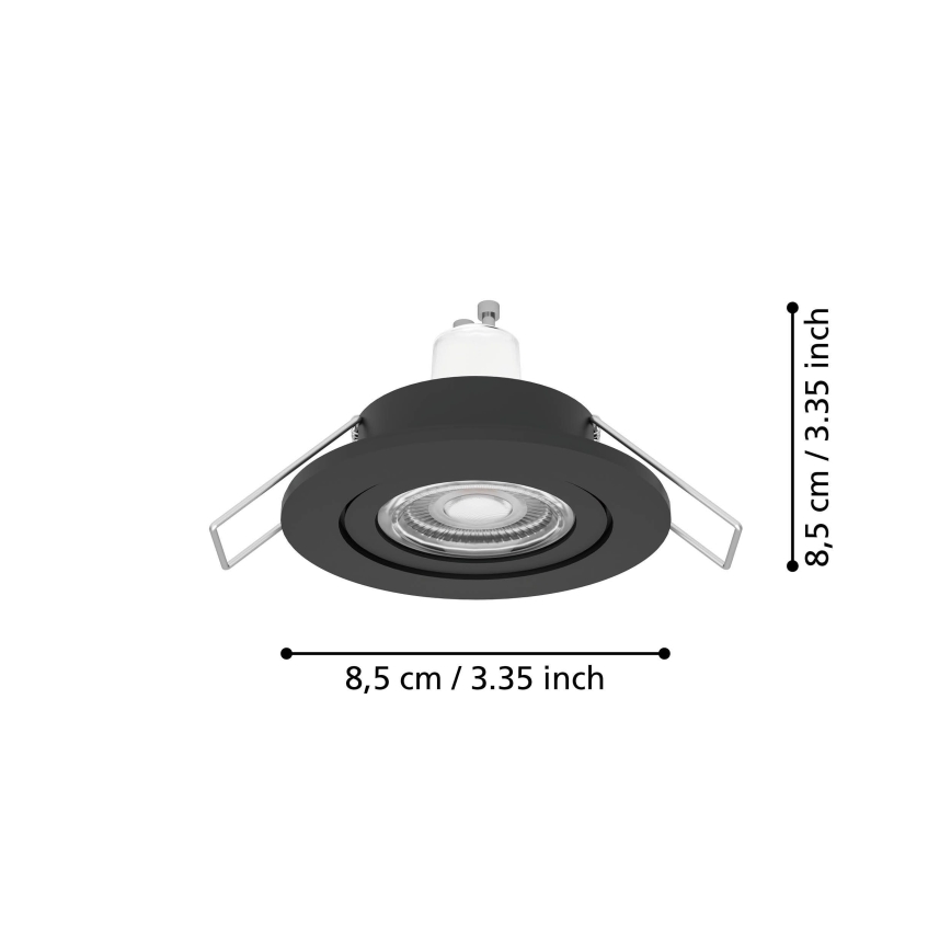 Eglo - LED Koupelnové podhledové bodové svítidlo 1xGU10/4,5W/230V IP44 černá
