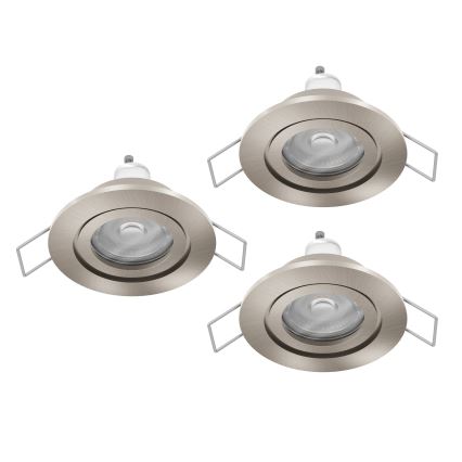 Eglo - SADA 3x LED Koupelnové podhledové bodové svítidlo 1xGU10/4,5W/230V IP44 matný chrom