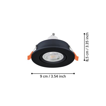Eglo - LED Podhledové bodové svítidlo 1xGU10/4,5W/230V černá