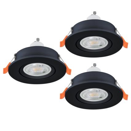 Eglo - SADA 3x LED Podhledové bodové svítidlo 1xGU10/4,5W/230V černá