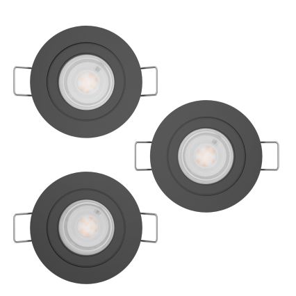 Eglo - SADA 3x LED Podhledové bodové svítidlo 1xGU10/4,5W/230V černá