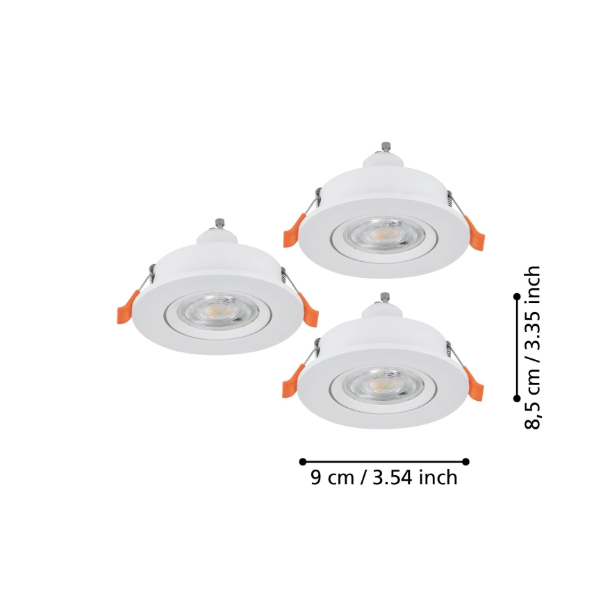 Eglo - SADA 3x LED Podhledové bodové svítidlo 1xGU10/4,5W/230V bílá