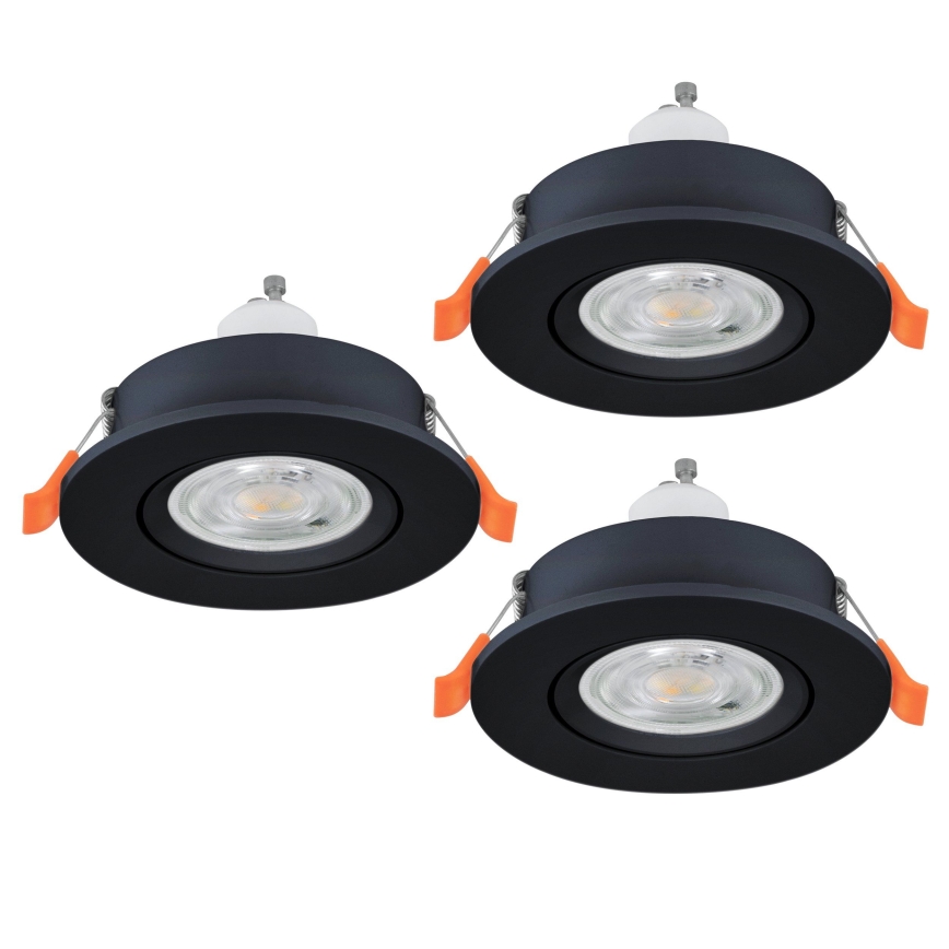 Eglo - SADA 3x LED Podhledové bodové svítidlo 1xGU10/4,5W/230V černá