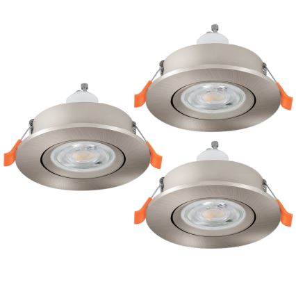 Eglo - SADA 3x LED Podhledové bodové svítidlo 1xGU10/4,5W/230V matný chrom