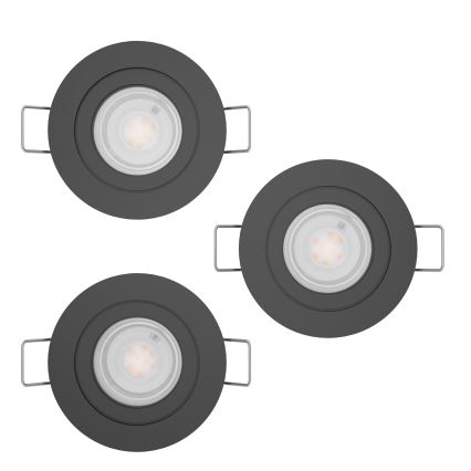 Eglo - SADA 3x LED Podhledové bodové svítidlo LED/4,8W/230V 2700/4000/6500K černá