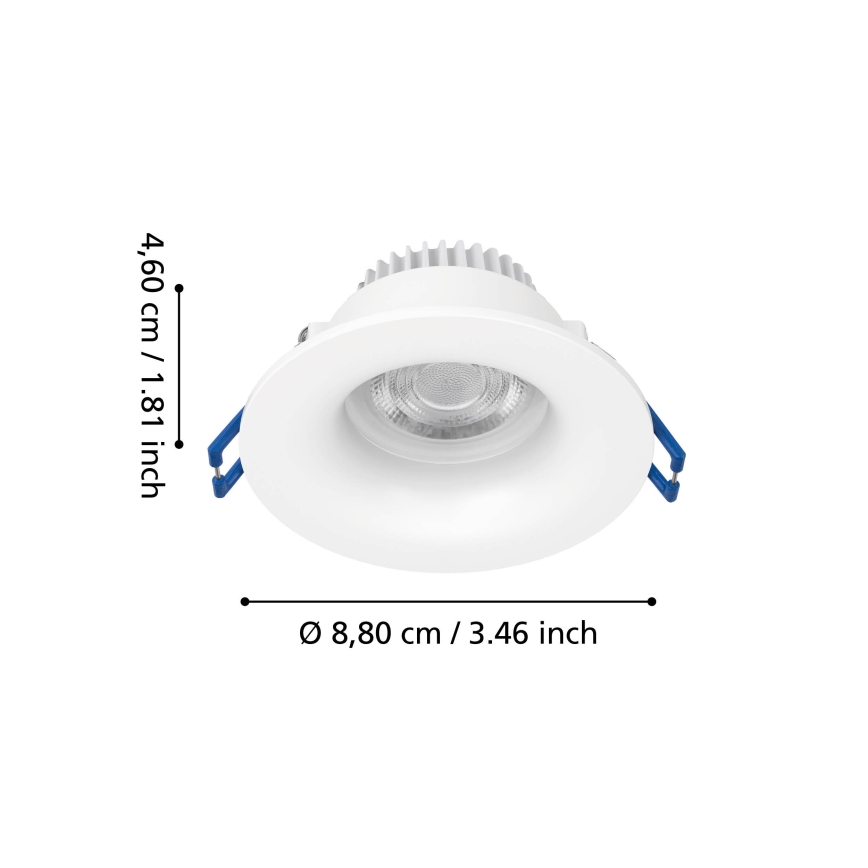 Eglo - LED Koupelnové podhledové svítidlo LED/4,9W/230V 2700/4000/6500K pr. 8,8 cm IP65 bílá