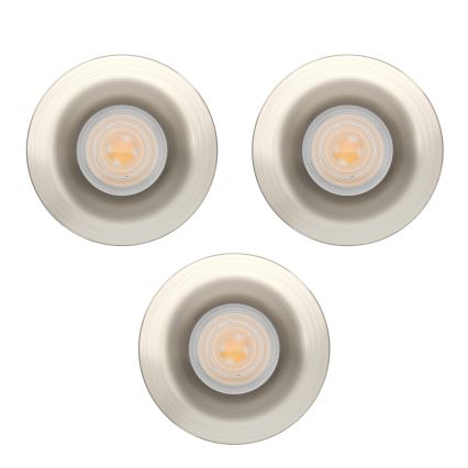 Eglo - SADA 3x LED Koupelnové podhledové svítidlo LED/4,9W/230V 2700/4000/6500K pr. 8,8 cm IP65 matný chrom