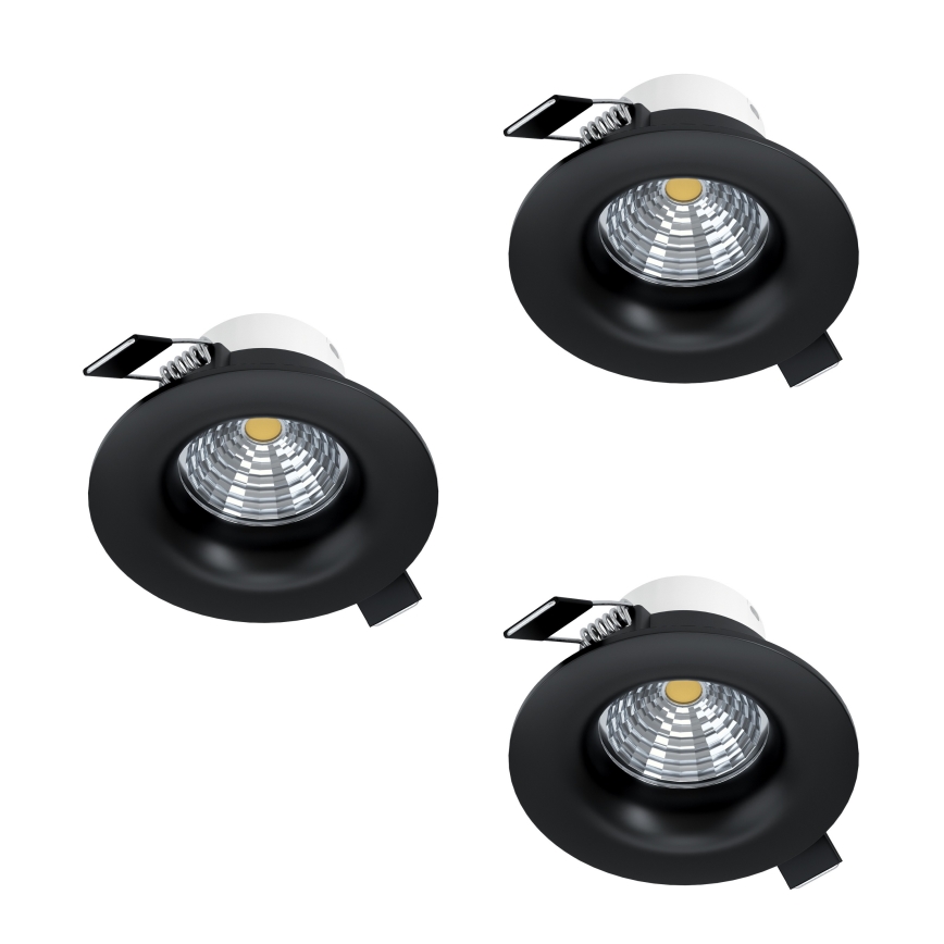 Eglo - SADA 3x LED Stmívatelné podhledové svítidlo LED/4,8W/230V pr. 8,8 cm černá