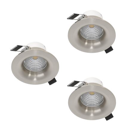 Eglo - SADA 3x LED Stmívatelné podhledové svítidlo LED/4,8W/230V pr. 8,8 cm matný chrom