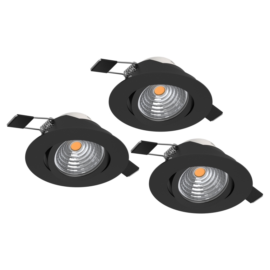 Eglo - SADA 3x LED Stmívatelné podhledové svítidlo LED/6,4W/230V pr. 8,8 cm černá