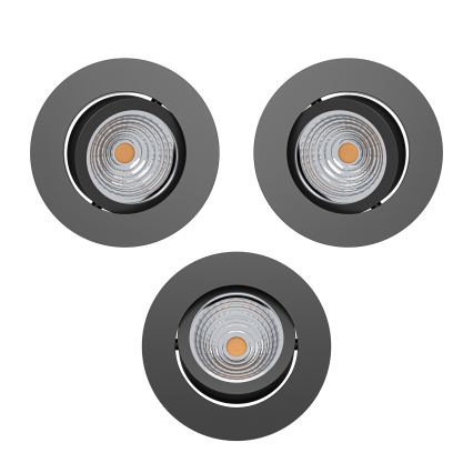 Eglo - SADA 3x LED Stmívatelné podhledové svítidlo LED/6,4W/230V pr. 8,8 cm černá
