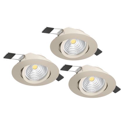 Eglo - SADA 3x LED Stmívatelné podhledové svítidlo LED/6,4W/230V pr. 8,8 cm matný chrom