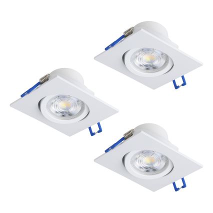 Eglo - SADA 3x LED Stmívatelné podhledové svítidlo LED/4,8W/230V 8,8x8,8 cm bílá