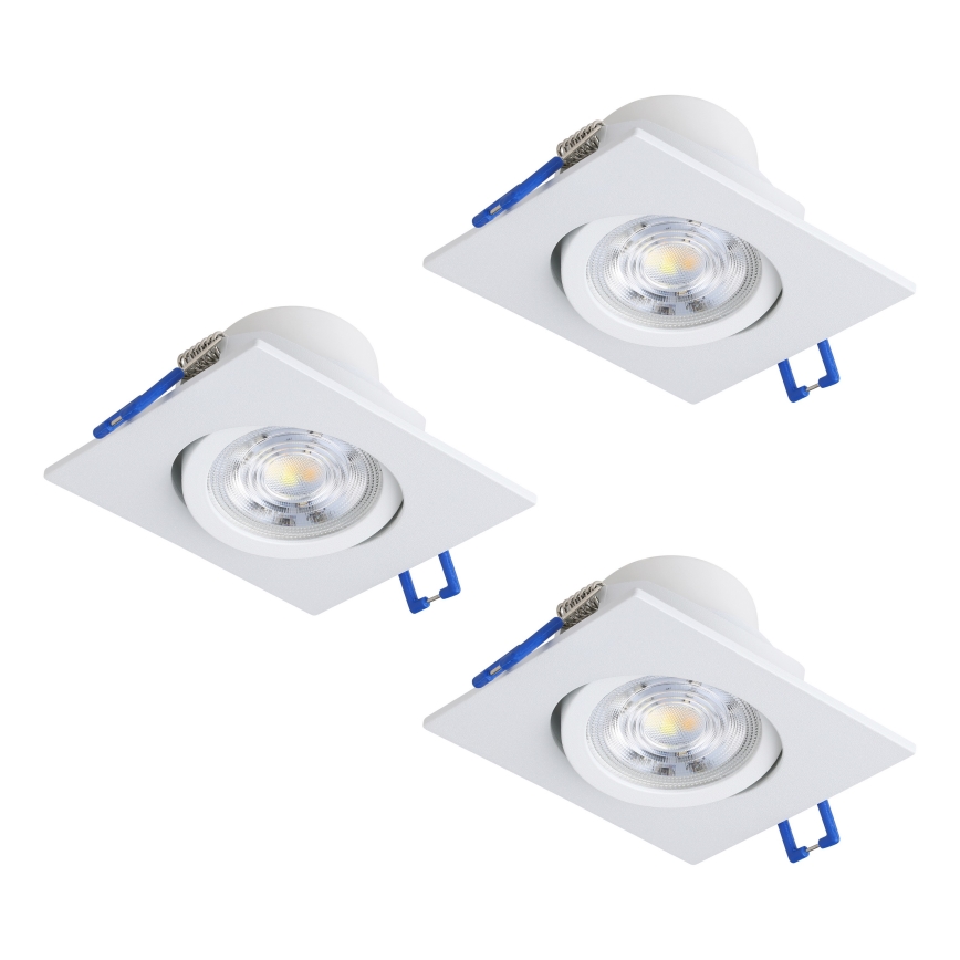 Eglo - SADA 3x LED Stmívatelné podhledové svítidlo LED/4,8W/230V 8,8x8,8 cm bílá