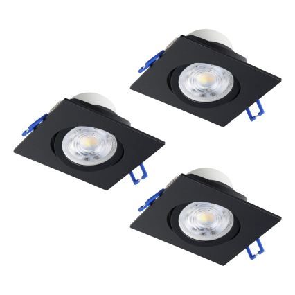 Eglo - SADA 3x LED Stmívatelné podhledové svítidlo LED/4,8W/230V 8,8x8,8 cm černá