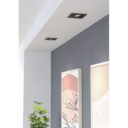 Eglo - SADA 3x LED Stmívatelné podhledové svítidlo LED/4,8W/230V 8,8x8,8 cm černá