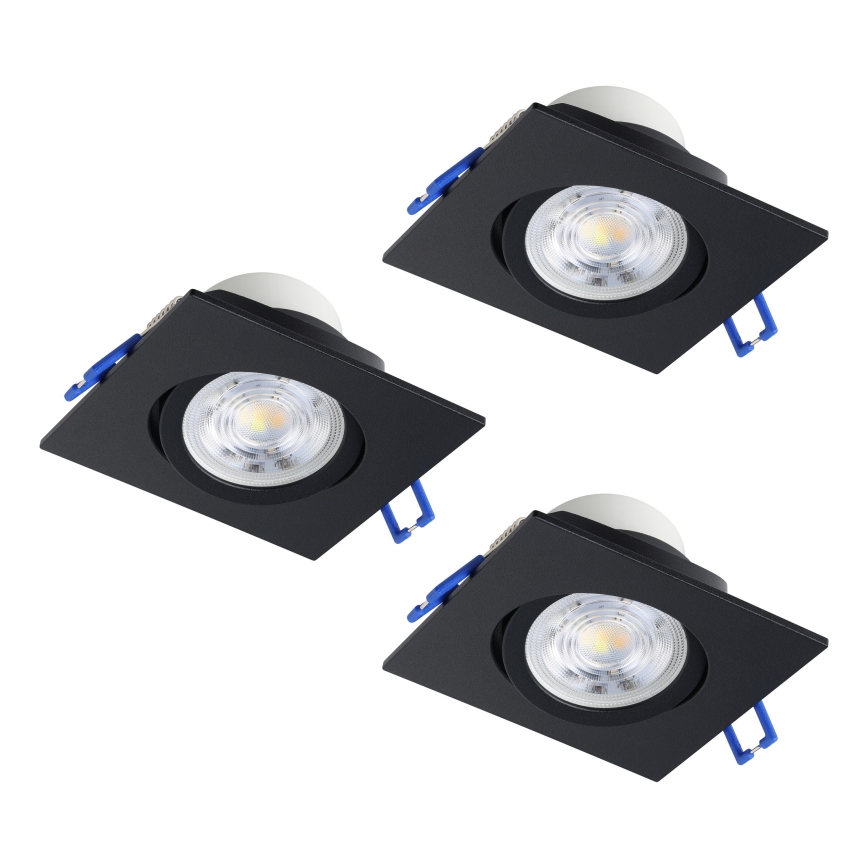 Eglo - SADA 3x LED Stmívatelné podhledové svítidlo LED/6,4W/230V 8,8x8,8 cm černá