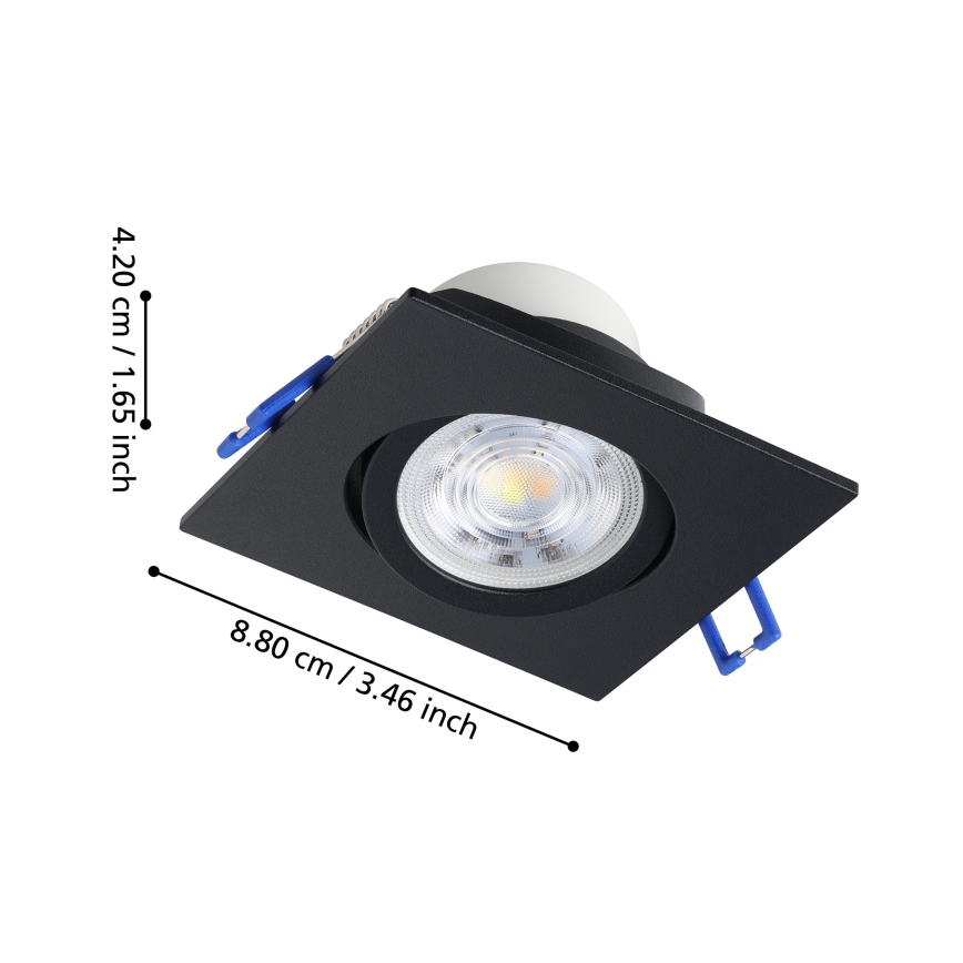 Eglo - SADA 3x LED Stmívatelné podhledové svítidlo LED/6,4W/230V 8,8x8,8 cm černá