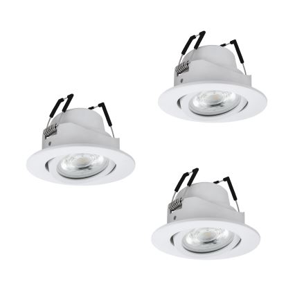 Eglo - SADA 3x LED RGBW Stmívatelné podhledové svítidlo LED/4,7W/230V 2700-6500K bílá