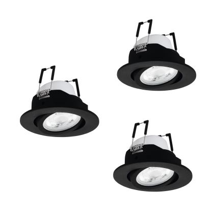 Eglo - SADA 3x LED RGBW Stmívatelné podhledové svítidlo LED/4,7W/230V 2700-6500K černá