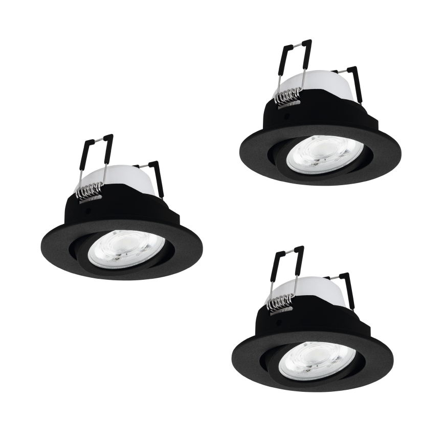 Eglo - SADA 3x LED RGBW Stmívatelné podhledové svítidlo LED/4,7W/230V 2700-6500K černá