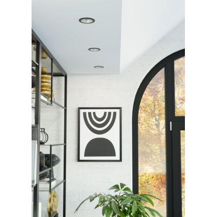 Eglo - LED RGBW Stmívatelné koupelnové podhledové svítidlo LED/4,8W/230V 2700-6500K IP44 černá