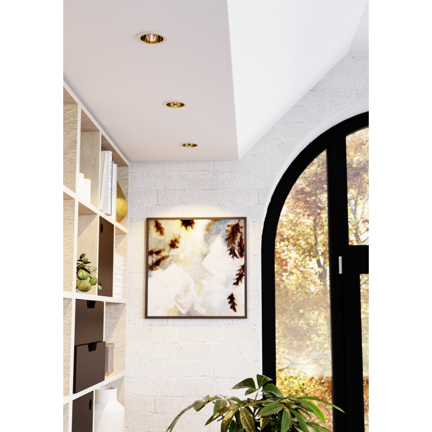 Eglo - LED RGBW Stmívatelné koupelnové podhledové svítidlo LED/4,8W/230V 2700-6500K IP44 bílá/zlatá