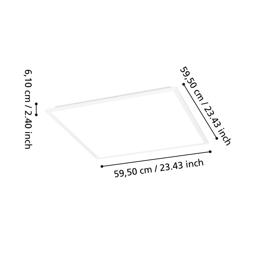 Eglo - LED Stmívatelný přisazený panel LED/33W/230V 2700-6500K 60x60 cm bílá + dálkové ovládání