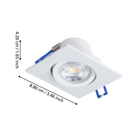 Eglo - SADA 3x LED Stmívatelné podhledové svítidlo LED/6,4W/230V 8,8x8,8 cm bílá