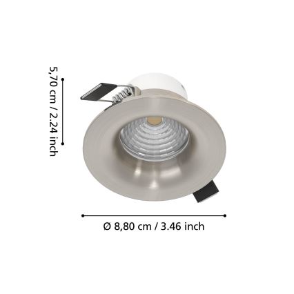 Eglo - SADA 3x LED Stmívatelné podhledové svítidlo LED/6,4W/230V pr. 8,8 cm matný chrom