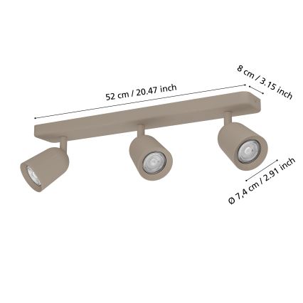 Eglo - Bodové svítidlo 3xGU10/10W/230V béžová