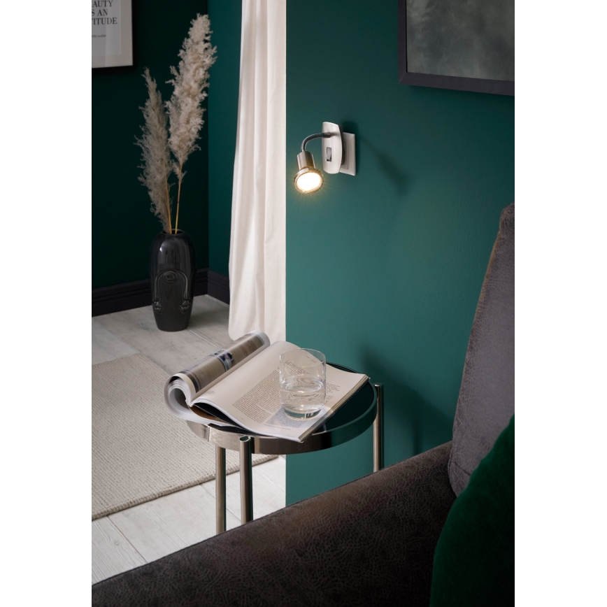 Eglo - LED Svítidlo do zásuvky 1xGU10/2,8W/230V matný chrom