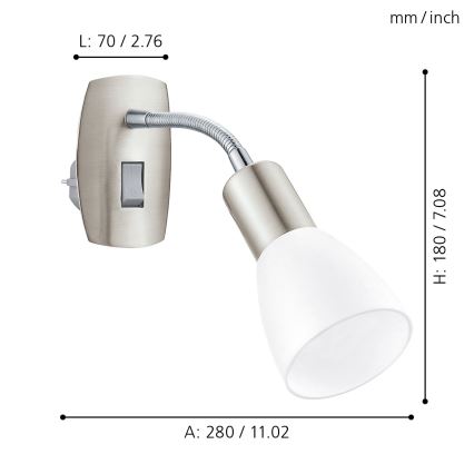 Eglo - Nástěnná lampička do zásuvky 1xE14/5W/230V matný chrom