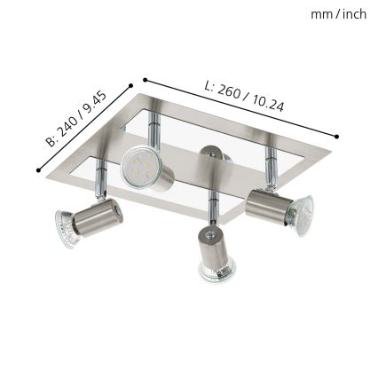 EGLO 90916 - Stropní svítidlo ROTTELO 4xGU10/LED/3W