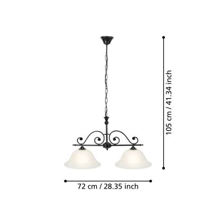 Eglo - Lustr na řetězu 2xE27/60W/230V