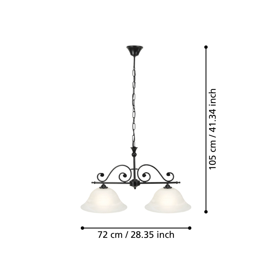 Eglo - Lustr na řetězu 2xE27/60W/230V