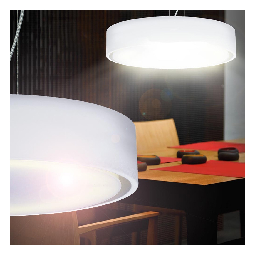 EGLO 91338 - Lustr závěsný CORONA 1x2GX13/55W bílá