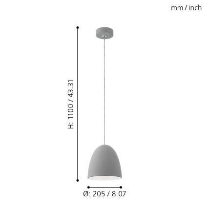 Eglo - Závěsné svítidlo E27/60W/230V