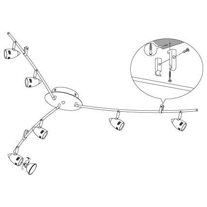 Eglo - LED Bodové svítidlo 6xGU10/3W/230V