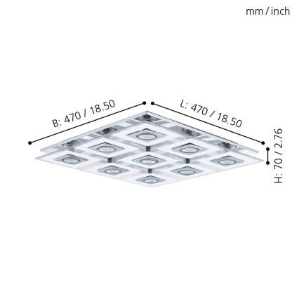 Eglo - LED stropní svítidlo 9xGU10/3W/230V